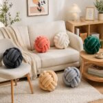 Sphere Knot Plush Ball Cushion