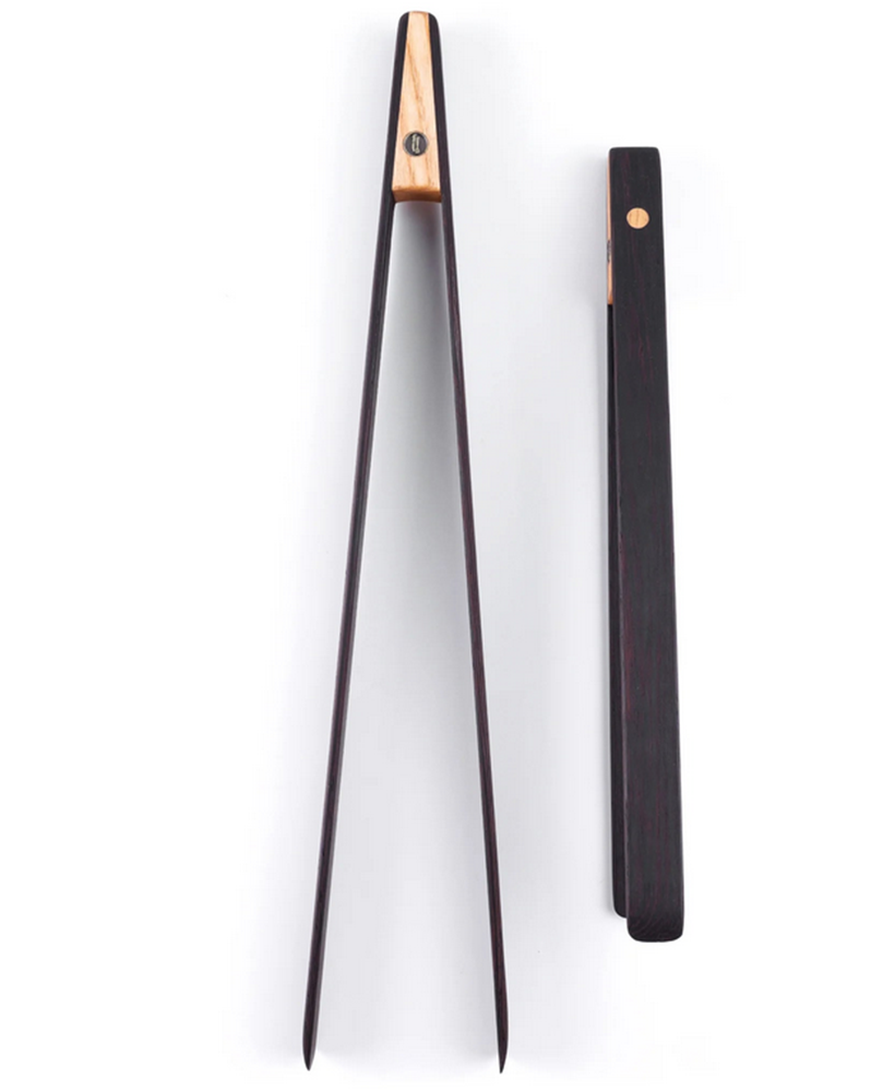 FUS-025 (1) Premium Black Wenge Wooden Tongs - Image 1