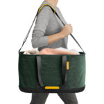 Hold-All Collapsible Laundry Basket with Shoulder Strap Green - Image 2