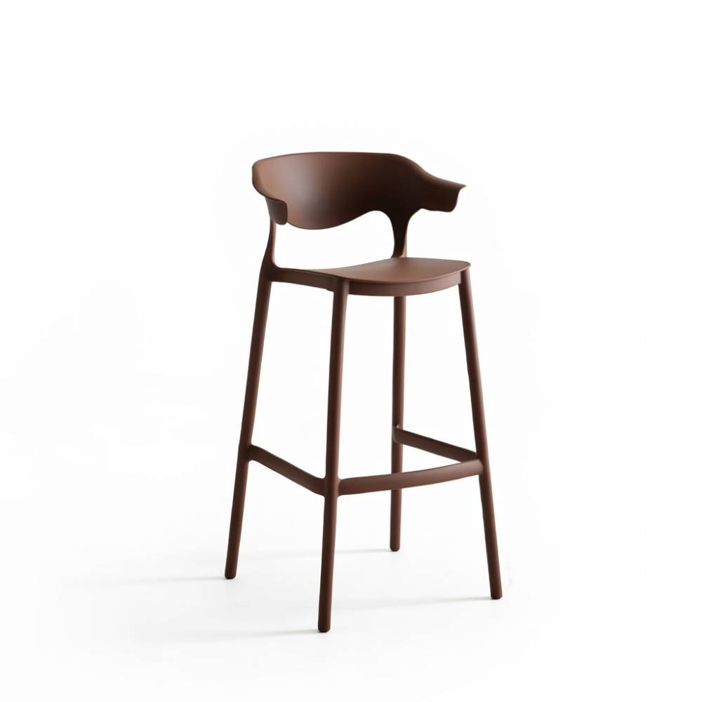 OSM-1117-darkBrown-1 Indoor Counter Chair Contemporary Acrylic Bar Stool Set Of 2 – Dark Brown - Image 1