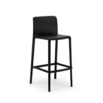 Bar Stool with Footrest Set Of 2 Black