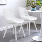 Modern Lounge Armless Chair Set Of 2 - White - Image 4