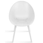 Round Back Lounge Chair Set Of 2 – White - Image 2