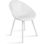 Round Back Lounge Chair Set Of 2 – White - Image 3