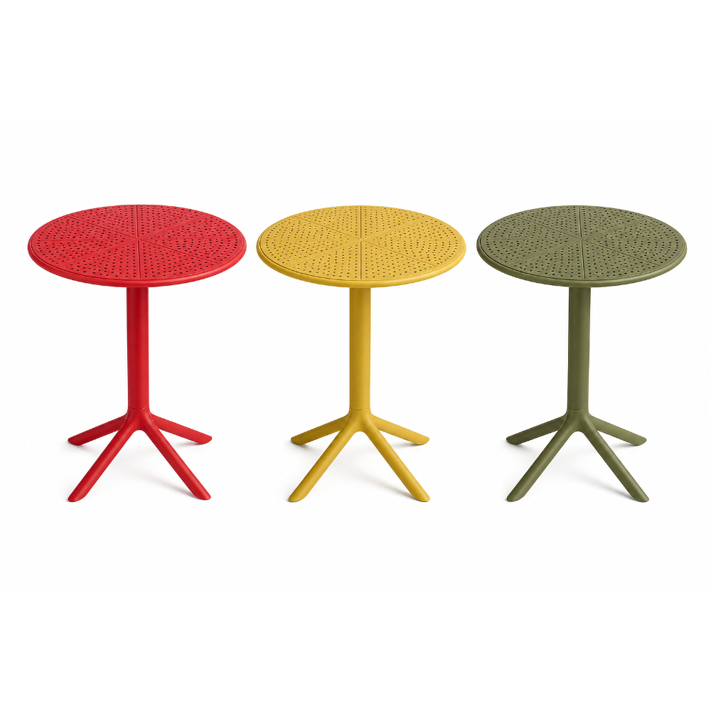 OSM-2254-Red-Yellow-Green Hollow Design Round Table - Image 1