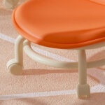 Rolling Chair with Wheels - White/Orange - Image 4