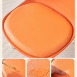 Rolling Chair with Wheels - White/Orange - Image 6