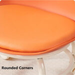 Rolling Chair with Wheels - White/Orange - Image 7