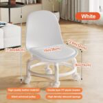 Rolling Chair with Wheels - White/Orange - Image 8