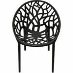 Modern Leaf Design Chair - Black (Set of 4)
