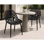 Modern Leaf Design Chair - Black (Set of 4) - Image 2