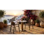 Round Cafe Table Set – Mocha Finish - Image 4