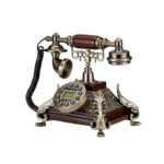 Antique Style Telephone with Ornate Base - Gold Finish