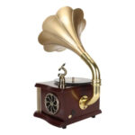 Retro Gramophone Music Player - Wooden Base Speaker - Image 3