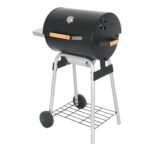 Charcoal Grill Trolley Black With Large Heat Retention Grate