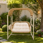 Rattan Hanging Swing Chair with Stand - Image 6