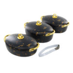 Gold Accent Insulated Plastic Hotpot with Handle