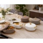 Gold Accent Insulated Plastic Hotpot with Handle - Image 2