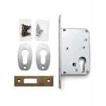 Euro Cylinder Hookbolt Sliding Door Lock - 50mm AB - Image 2