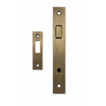 Euro Cylinder Hookbolt Sliding Door Lock - 50mm AB