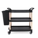 Premium 3-Tier Serving Trolley with Waste Basket - Image 3