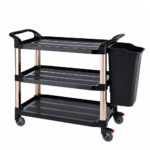 Premium 3-Tier Serving Trolley with Waste Basket
