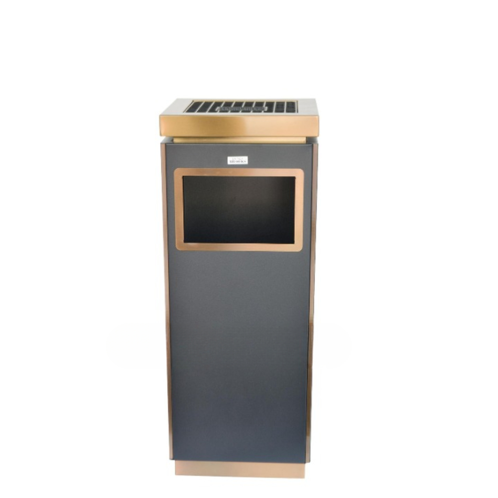 OSM-2080-6 Modern Lobby Trash Bin with Ashtray Top - Image 1