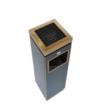 Modern Lobby Trash Bin with Ashtray Top - Image 2