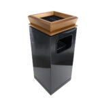 Modern Indoor Trash Bin with Removable Ashtray Lid - Image 2