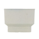 Ribbed Design Flower Pot - White (PP Plastic)