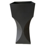 Modern Square Top Pedestal Planter - Black (PP Plastic)