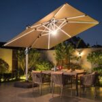 Outdoor Cantilever Patio Umbrella with LED Light – 9.8 × 9.8 ft - Image 3