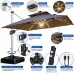 Outdoor Cantilever Patio Umbrella with LED Light – 9.8 × 9.8 ft - Image 4