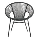 Premium Woven Design Outdoor Lounge Chair Set Of 2 – Black - Image 2