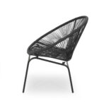 Premium Woven Design Outdoor Lounge Chair Set Of 2 – Black - Image 3
