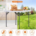 Round Folding Table - PP Top with Iron Frame 4ft - Image 4