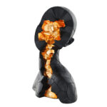 Hand Painted Abstract Human Head Sculpture - Gold Foil - Image 2