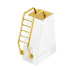 Modern Crystal Sculpture with Gold Alloy Handle Design - Image 2