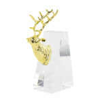 Golden Deer Crystal Bookends - Alloy & Crystal - Image 2