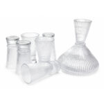 7-Piece Ribbed Glass Carafe & Tumbler Set