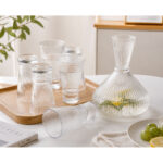 7-Piece Ribbed Glass Carafe & Tumbler Set - Image 2