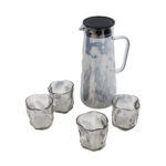 Smoked Glass Pitcher & Tumbler Set of 5 - 1.5L - Image 2