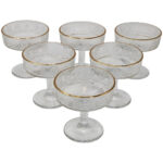 Dessert Glass With Golden Line 6 Pcs Set