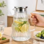 Glass Water Jug with Stainless Steel Lid -1.6L - Image 2