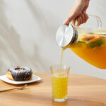 Glass Water Pitcher with Stainless Steel Lid - 2.5L - Image 3