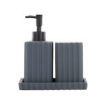 3-Piece Ceramic Bathroom Set - Black - Image 2
