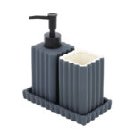 3-Piece Ceramic Bathroom Set - Black - Image 3