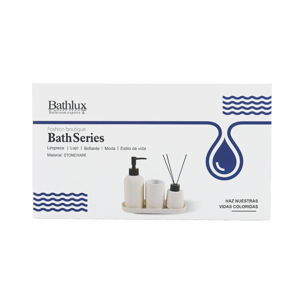 OSM-2209-1 4-Piece Ceramic Bathroom Set - Beige - Image 1