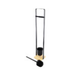 Freestanding Toilet Brush & Tissue Holder Stand with Bamboo Base - Image 2