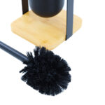 Freestanding Toilet Brush & Tissue Holder Stand with Bamboo Base - Image 3